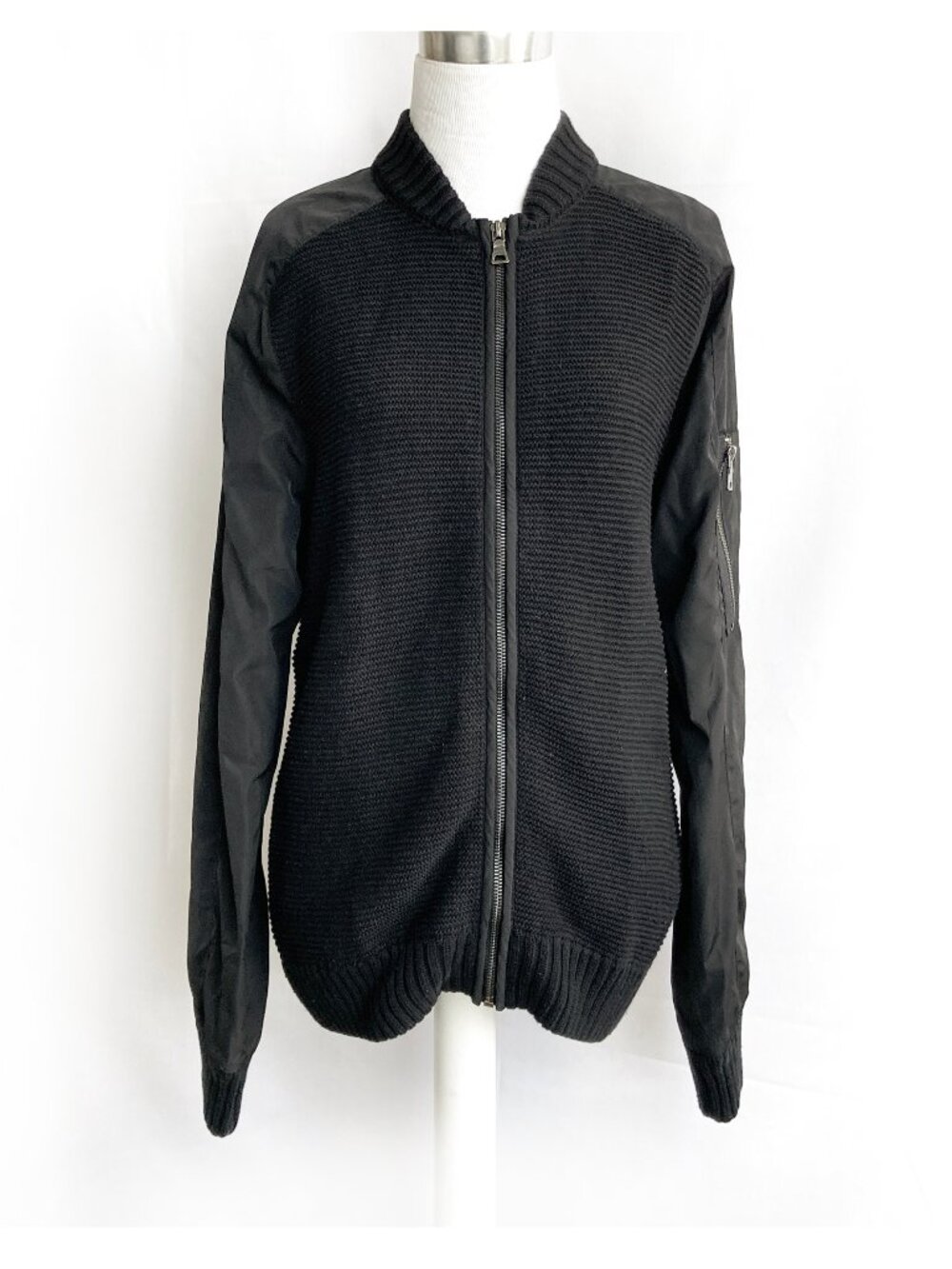 Guess Sweater Jacket Y2K Full Zip Satin Sleeves